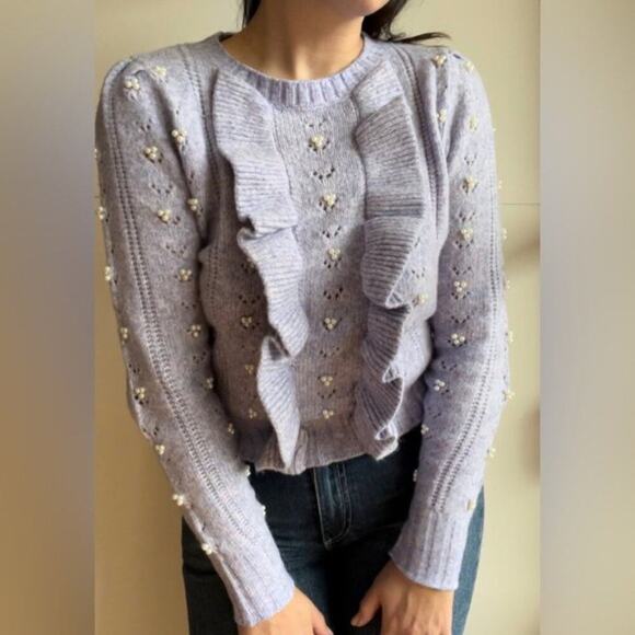 NWT Industry Republic Nordstrom Wool Blend Sangria Pearl Sweater Size XS - Picture 9 of 9